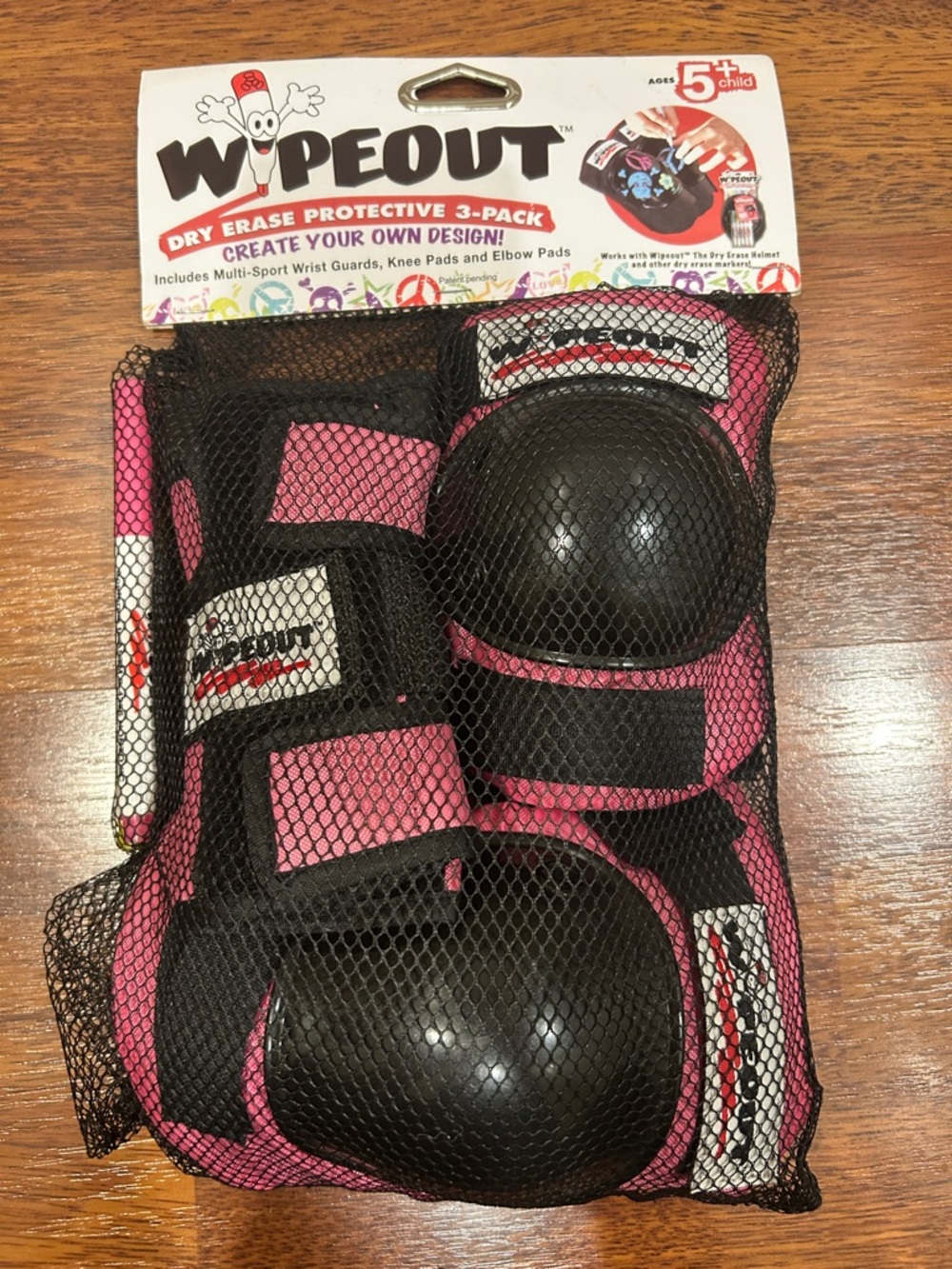 Wipeout Pink & Black Dry Erase Protective 3-Pack Pads